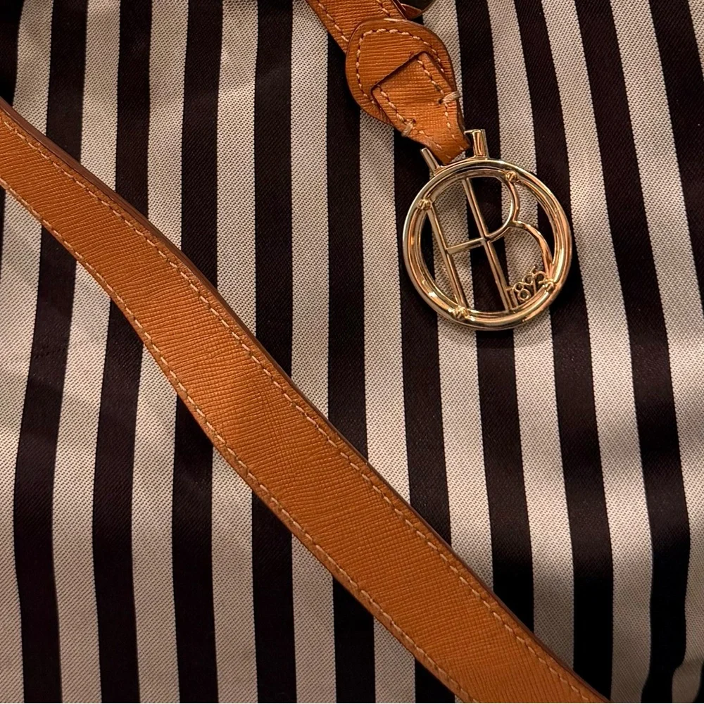 Henri Bendel Centennial Signature Stripe Bucket Crossbody w/ dustbag